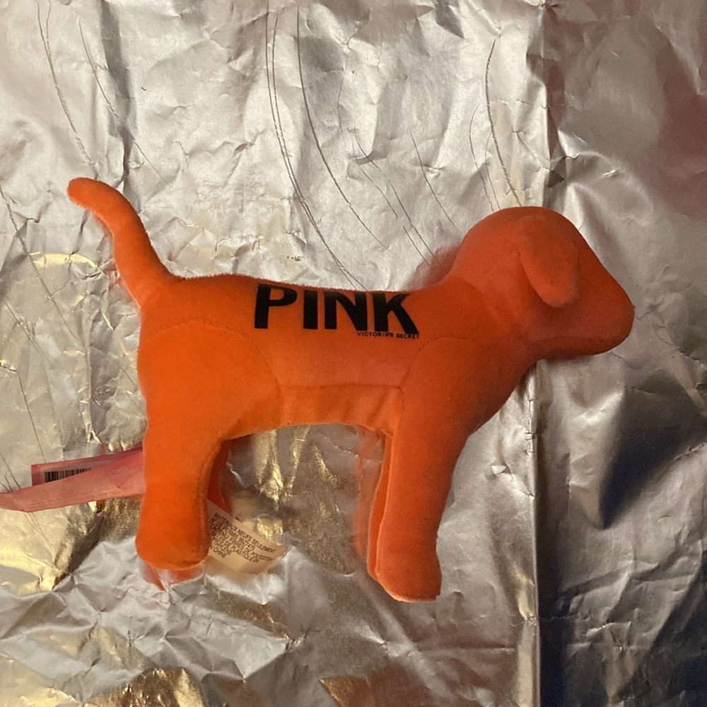 Pink Victoria's pink Secret plush velvet Orange sherbet Love Pink on sides NWOT